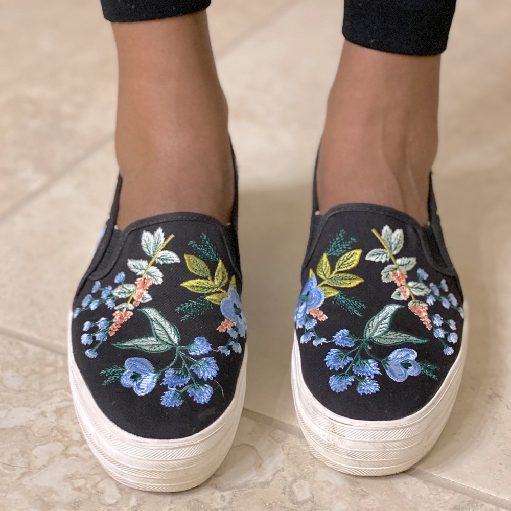 Keds & Rifle Paper Co. embroidered sneakers Size10